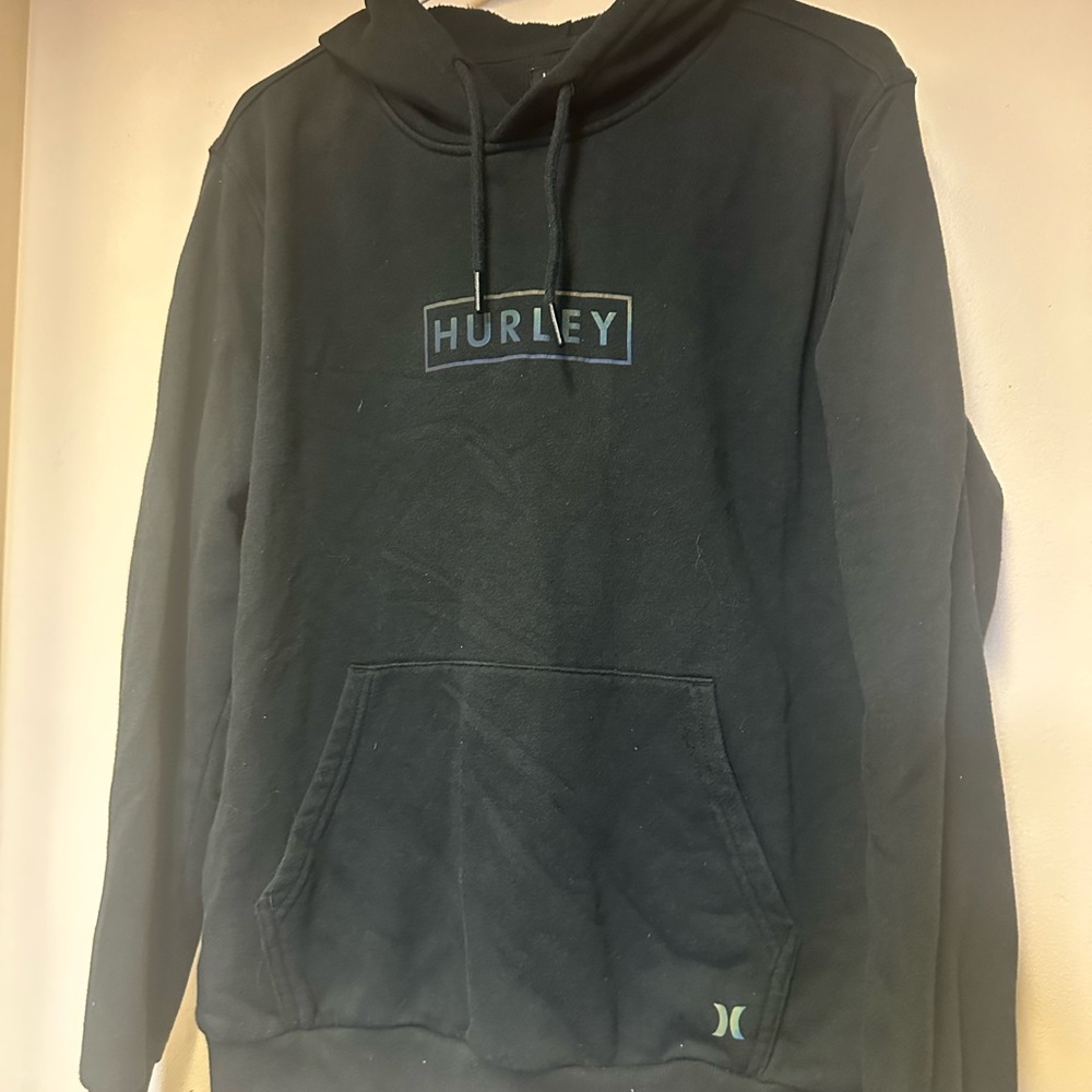Hurley Black Hoodie with Blue‎ Logo
